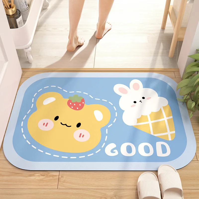 Cartoon Sweet Tuber Bear Cute Animal Print Tappeto Flanella Morbida Camera Da Letto Bagno Tappetino Antiscivolo Ingresso Tappetino Universale