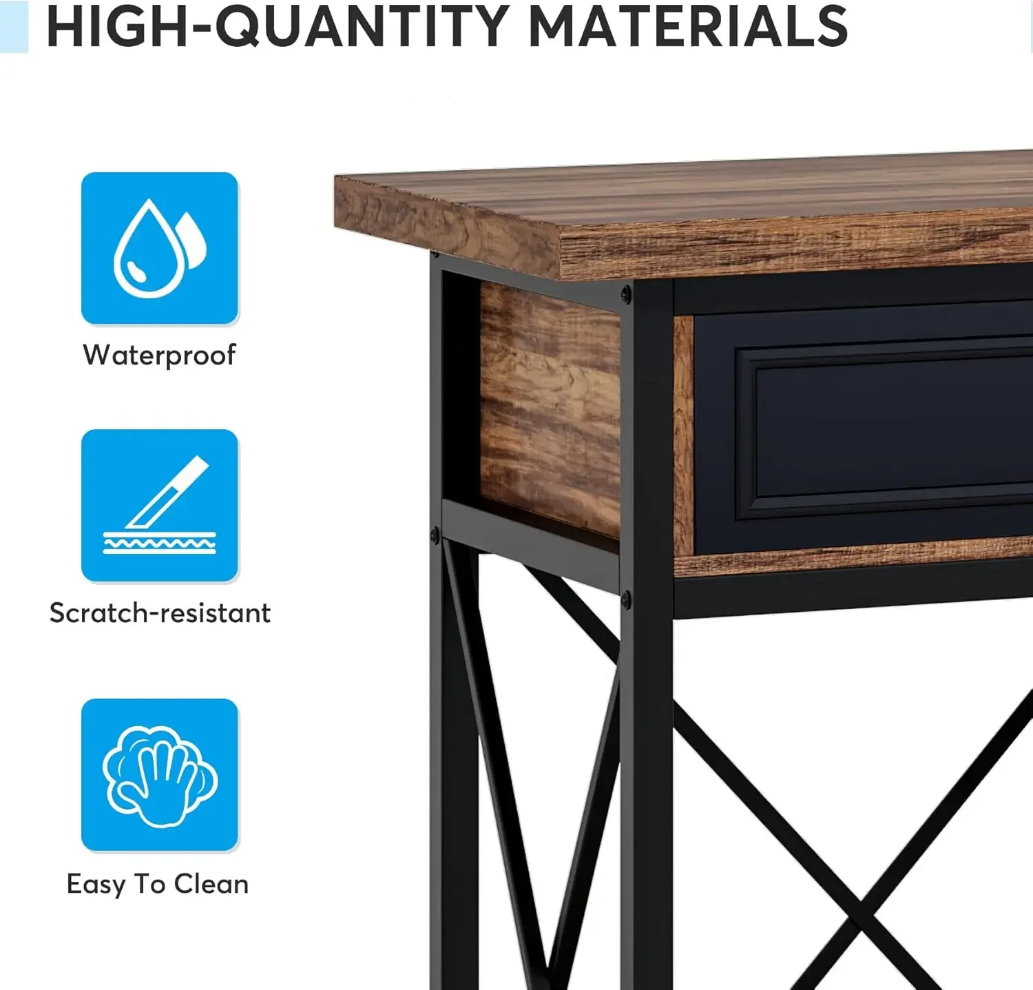 70.8" Console Table with 3 Drawers, Farmhouse Entryway Table with Storage Shelf, Narrow Long Sofa Foyer Table for Entryway 5
