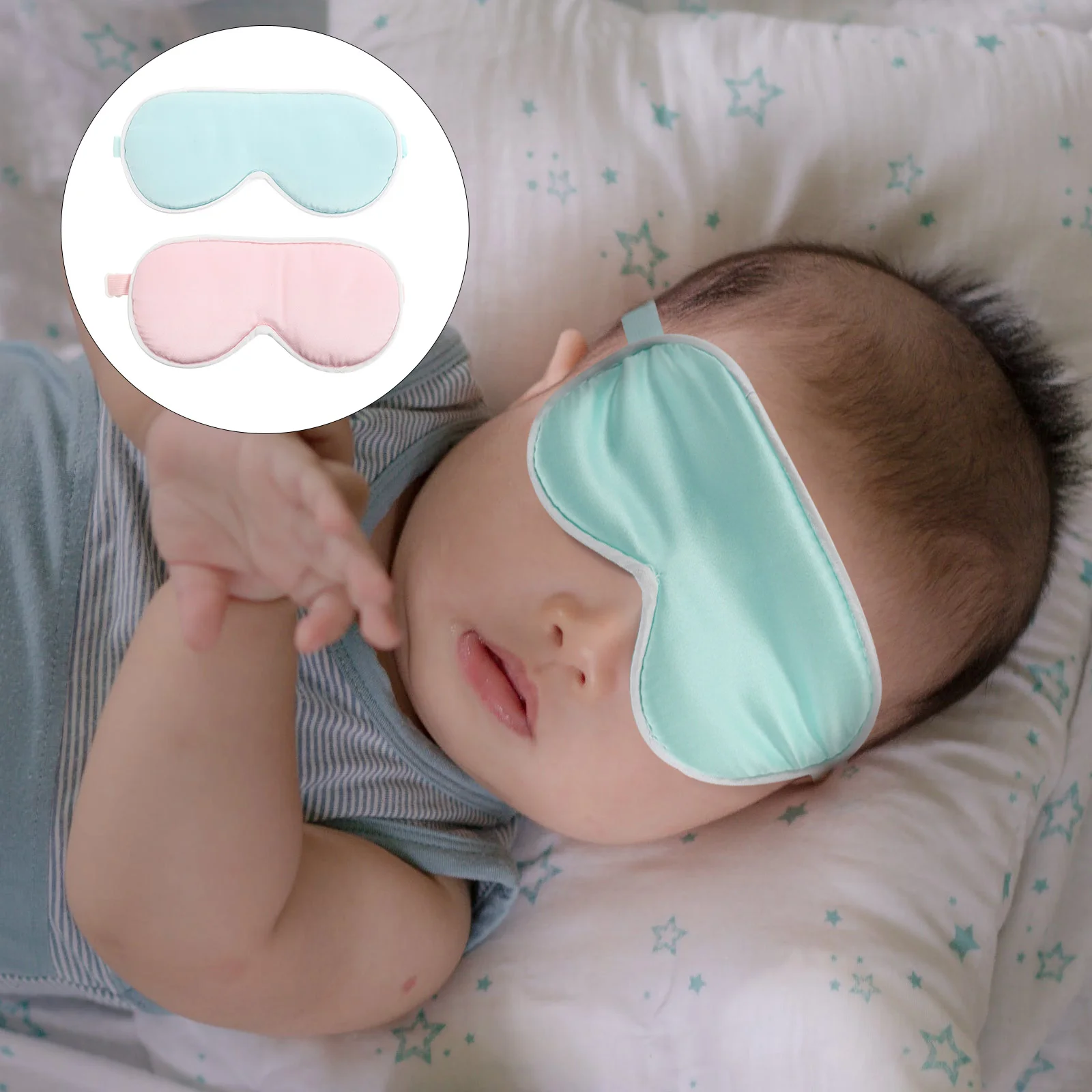 

2 Pcs Baby Eye Mask Blindfold Silk Cover Sleeping Eyeshade Patch Newborn Children