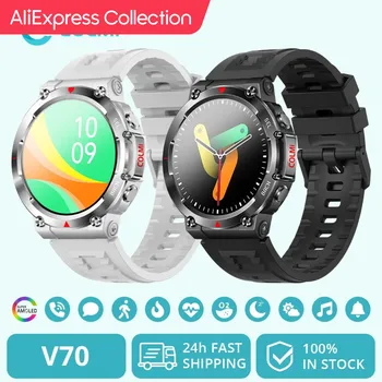 AliExpress 컬렉션 COLMI V70 남성용 스마트워치, 초대형 HD 아몰레드 스크린, 블루투스 통화 시계, 건강 및 피트니스 추적