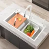 Stainless Steel White Kitchen Sinks Home Raindance Waterfall Nano Large Single-slot Dishwashing Basin Luxury Kitchen Accessories 3