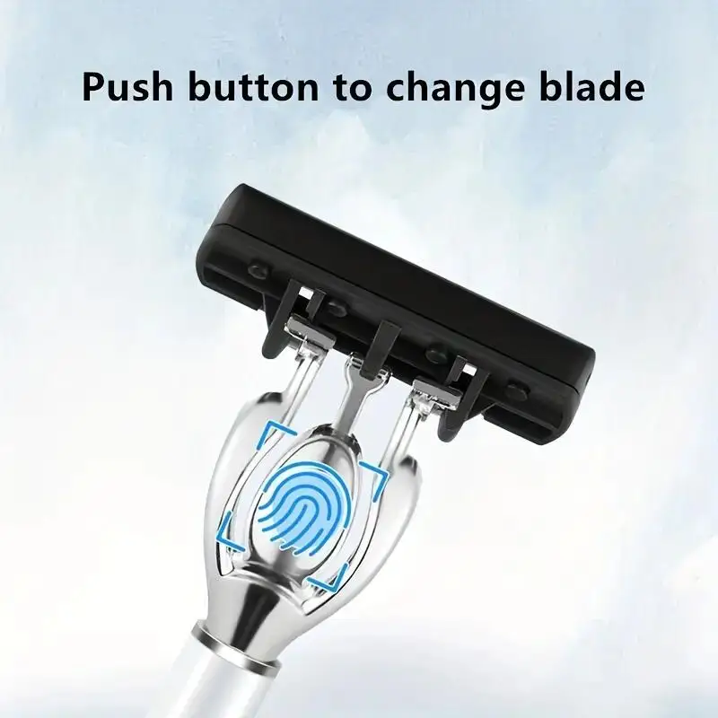 Men's Waterproof Manual Razor SIX Layer Stainless Steel Blade Classic Shaving No Skin Irritation Old School Shaver Heads_voghion.com