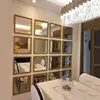 Square Spherical Wall Hanging Mirror Bedroom Decoration Three-dimensional Imitation Metal Dining Room Mirror Wall Hanging Decor 2