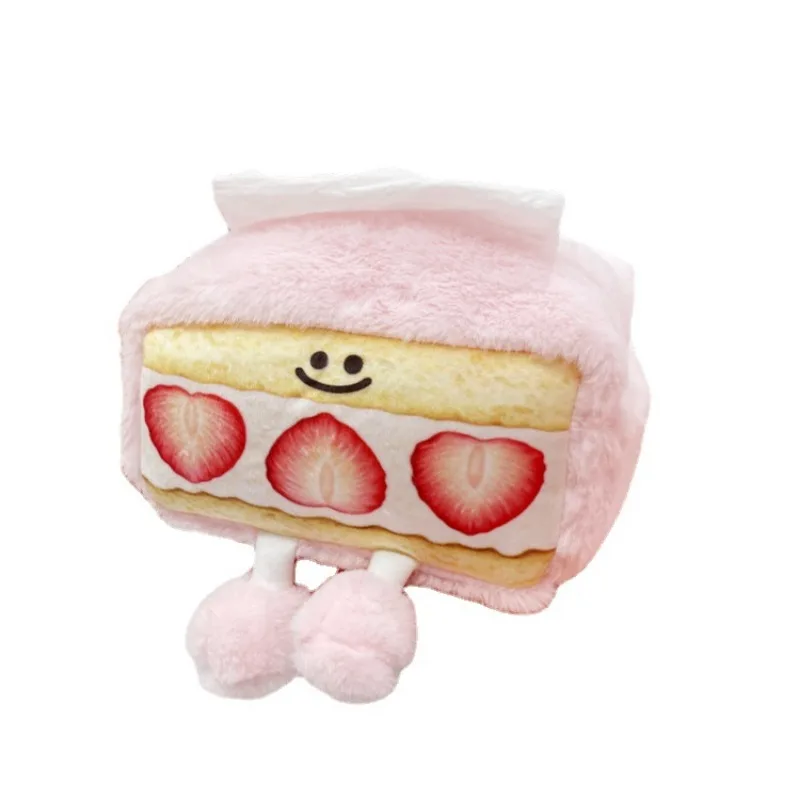 Strawberry Dessert  Tissue Box Sweet Color Pink Durable Home Car Hotel Sofa Paper Tissue Holder Napkin Case Pouch Girl's Gift 5