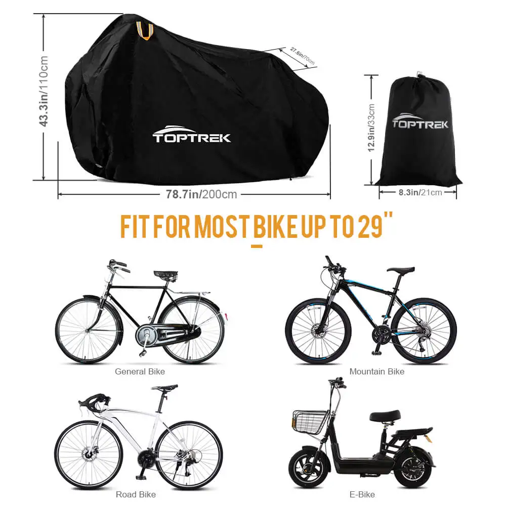 Toptrek Fahrradabdeckung 210D Hochwertiger Fahrradschutz Mehrzweck Regen Schnee Staub Wasserdicht Allwetter-Schutzhüllen – Detail 9