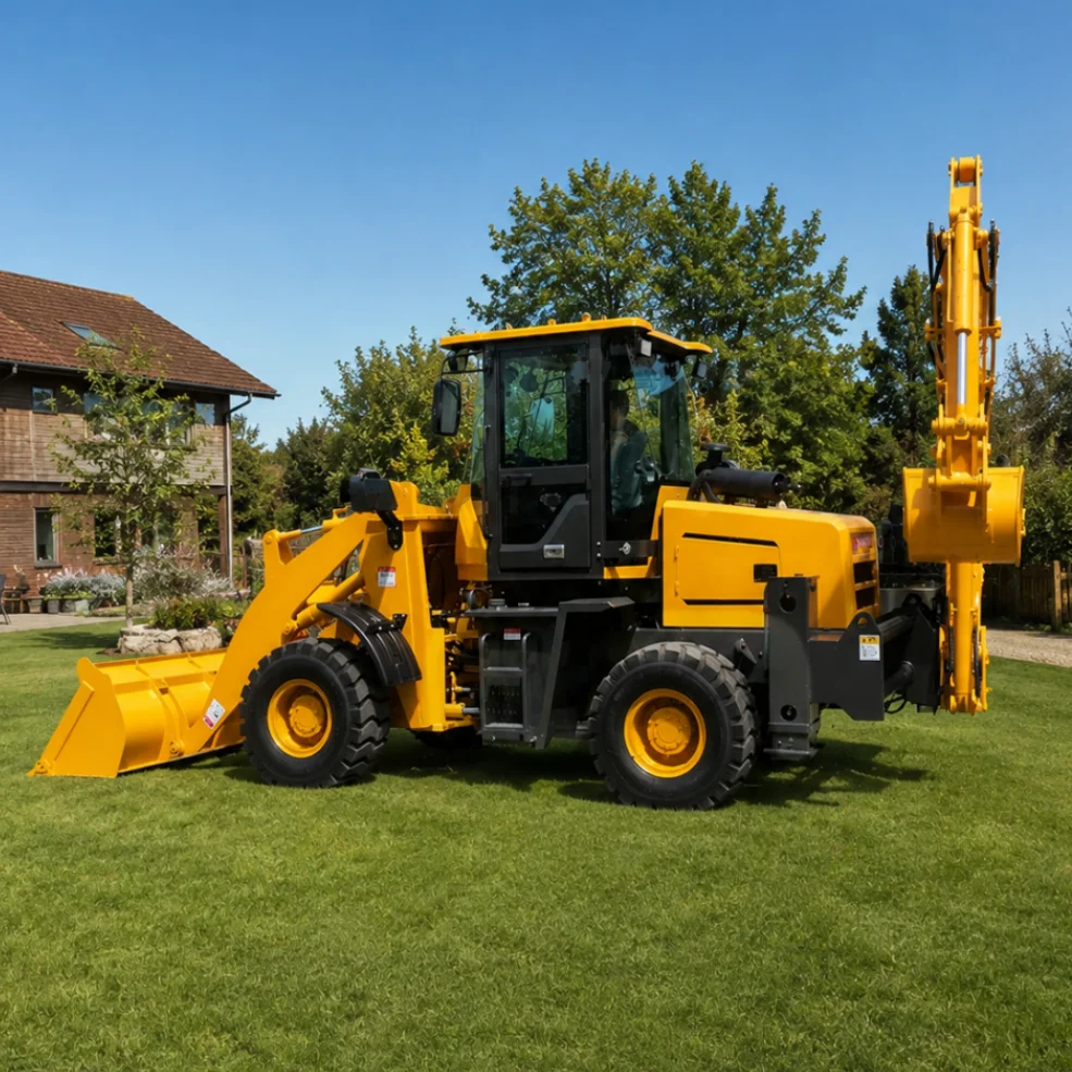 Kompakter Diesel-4WD-Baggerlader, Hydraulischer Bagger, Erdbewegungsmaschine für Landwirtschaft und Bau, kundenspezifisch erhältlich