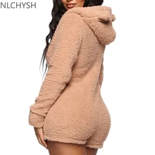 Women Pajama Sets Autumn Winter Flannel Bear Warm Bodysuits Romper Animal Sleepwear Cat Cute Female Pajama Women Homewear