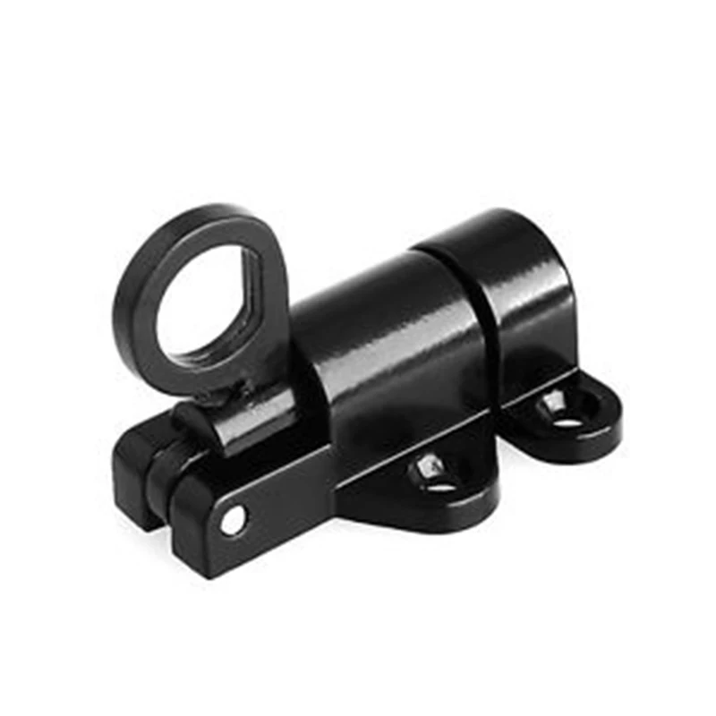 Aluminum Alloy Door Bolts With Screws Gate Window Security Lock Home Black/White Pull Ring Spring Doors Latch Locks Hardware