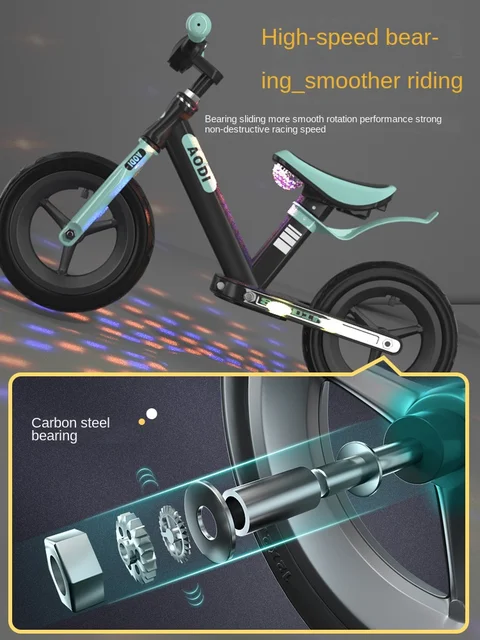 LazyChild Children's Balance Car 1-6 Years Old Without Pedal Cool Light Smooth Driving Multi-Functional Baby Toddler Bike 3
