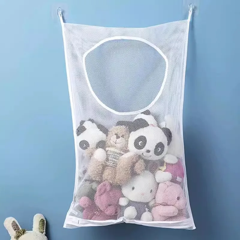 Dirty Clothes Storage Bag Basket Frame Bucket Foldable Mesh Laundry Bathroom Wall Hanging Household Clothing Organizer with Hook 3