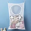 Dirty Clothes Storage Bag Basket Frame Bucket Foldable Mesh Laundry Bathroom Wall Hanging Household Clothing Organizer with Hook 3