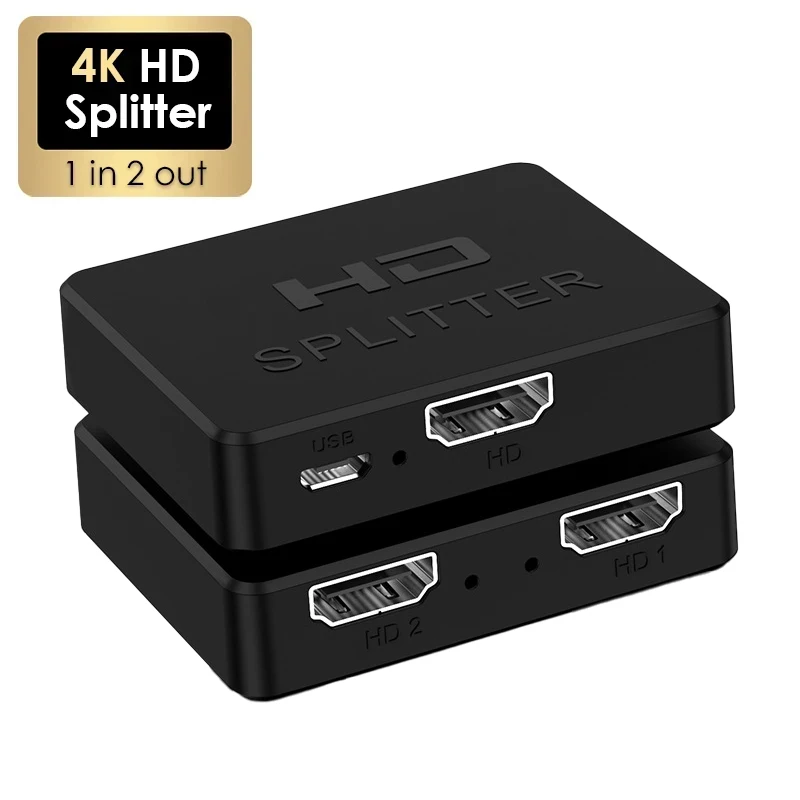 1 in 2 out HDMI-compatible Splitter 4K 1080P 1x2 HDCP Converter 3D Switcher 2 Port Hub PS3 Xbox HDTV DVD TV BOX Monitor hdmi splitter converter