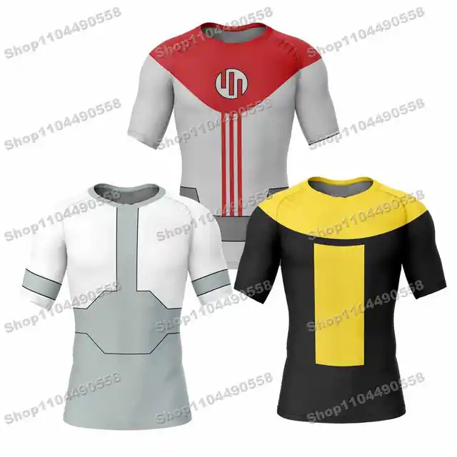 1ème nouveau dessin animé Anime éruptions cutanées surf plage pantalon maillots de bain plongée gymnase manches longues MMA BJJ hommes Jiu Jitsu Fitness ensembles 1