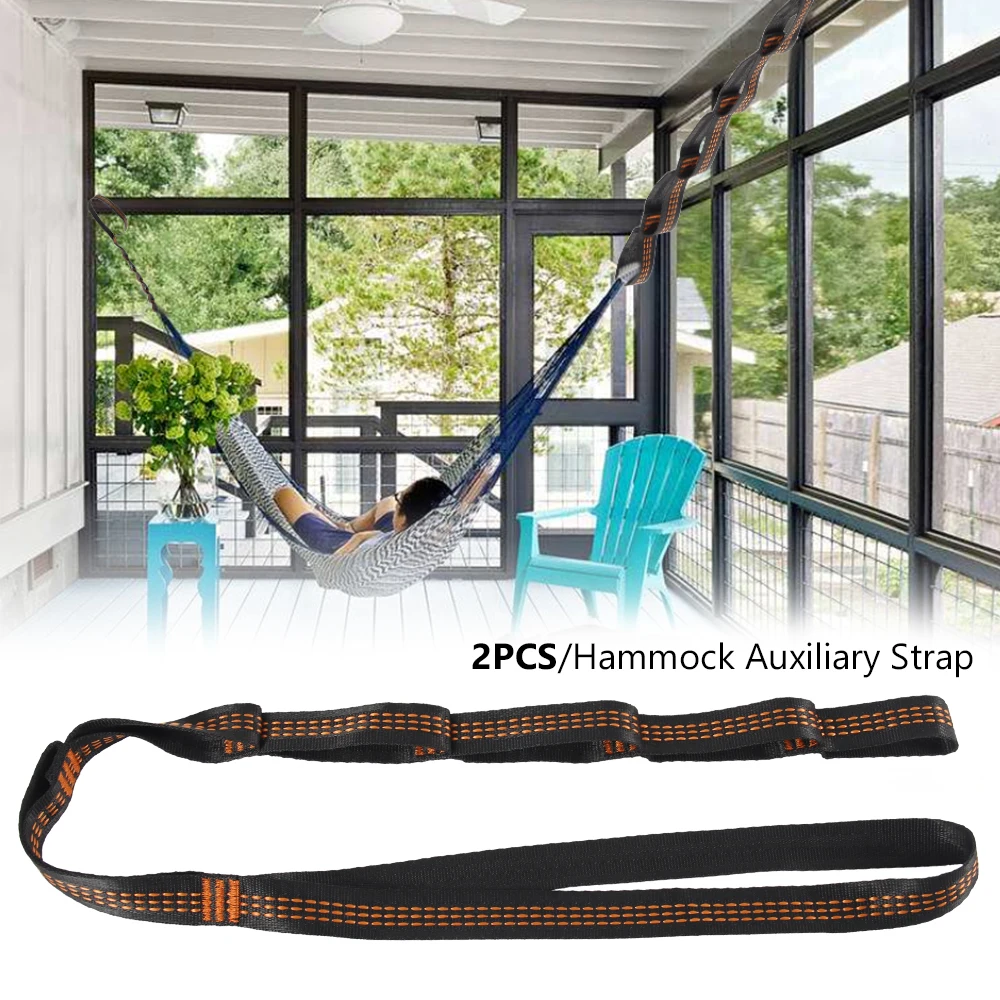 2/4Pcs Hammock Straps Special Reinforced Polyester Straps For Outdoor Camping Black Hammock Straps High Load-bearing Rope Strap 2