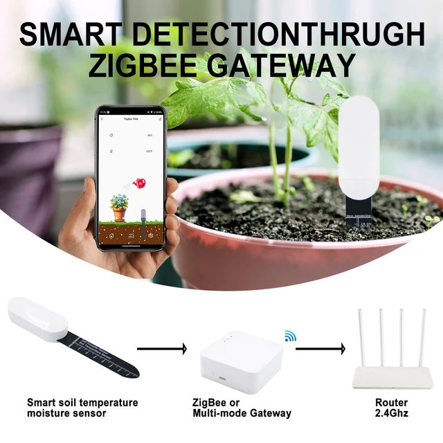 Tuya Smart Zigbee Soil Tester Humidity Temperature Moisture Sensor APP Real Time Monitor Garden Automation Irrigation Detector 2