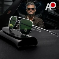 1 pièces/3 pièces pilote mode lunettes hommes Top qualité marque concepteur verre trempé lentille AO pilote mode lunettes pour femmes mâle 1