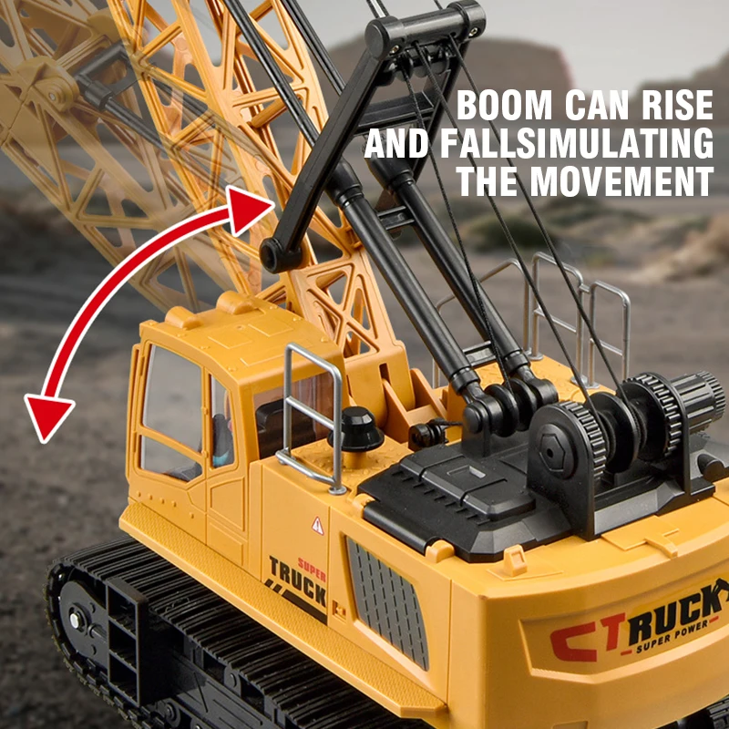 Laege Rc Truck 15Ch Children Electric Alloy Arm Remote Control Crane Engineering Electric Crane Car Toys for Boys Birthday Gifts