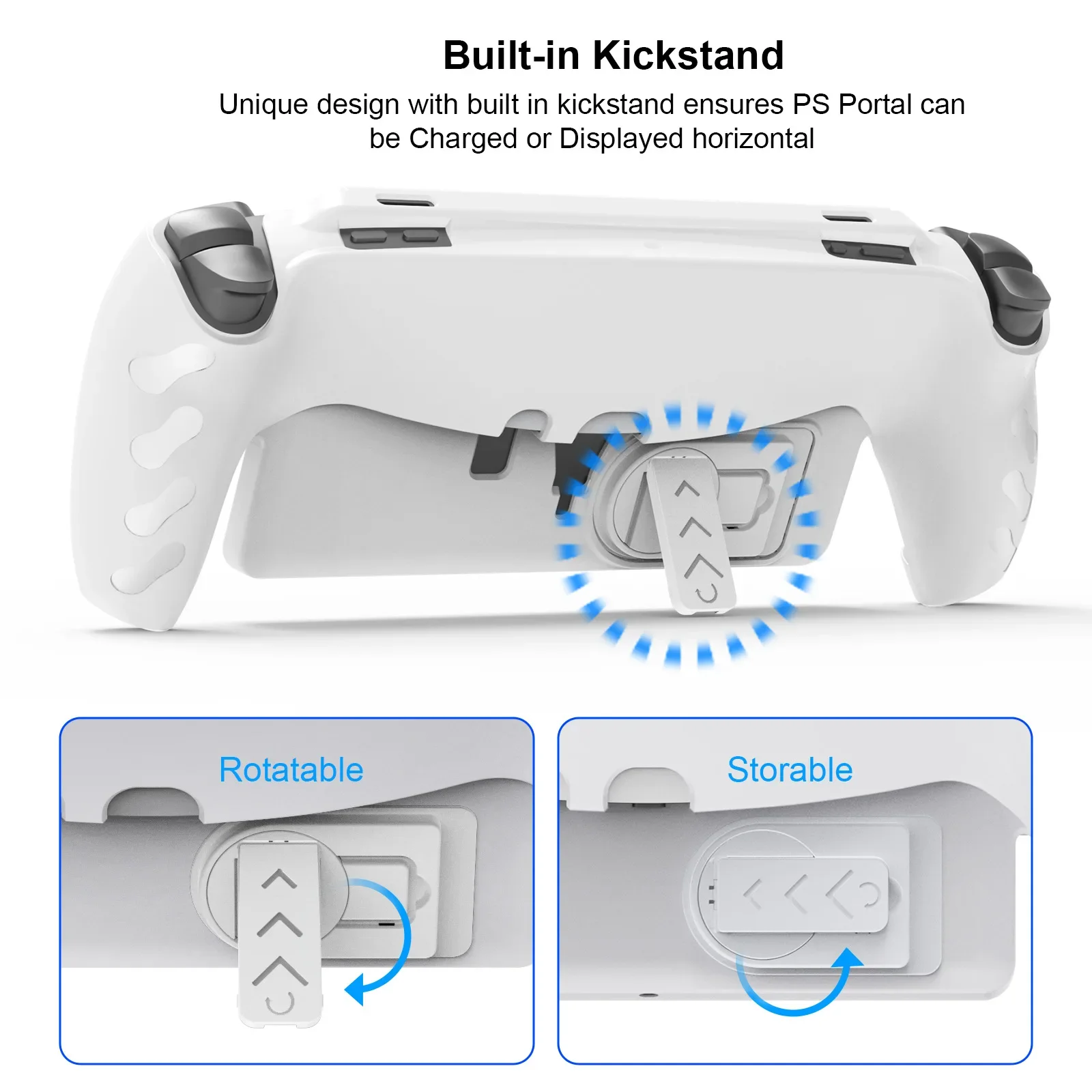 JYS-P5188 For PS5 Portal handheld full TPU protective case with folding bracket detachable surface cover anti drop protection
