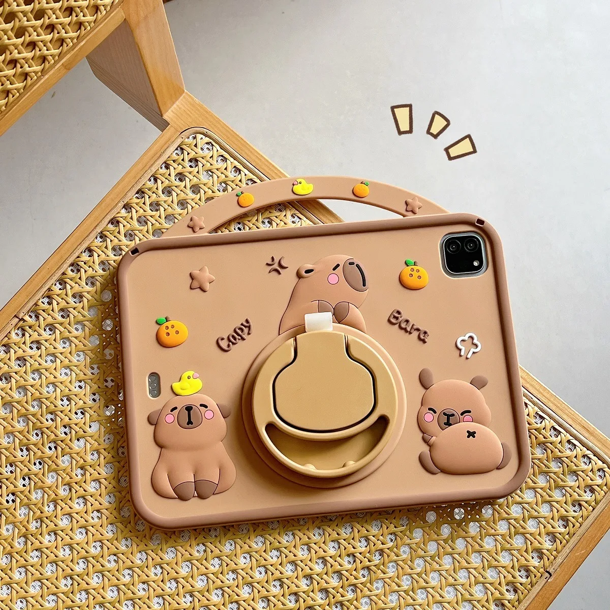 Kids Cartoon Rotatable Stand Case