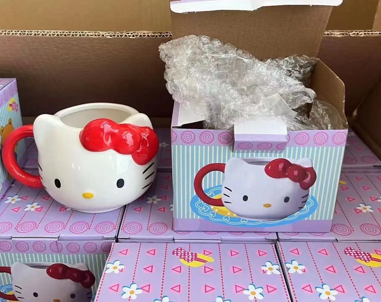 Hello Kitty Tea Mug Sanrio My Melody Kawaii Ceramic Mug Morning Cartoon Large Capacity Milk Coffee Mug Valentine's Day Kid Gift