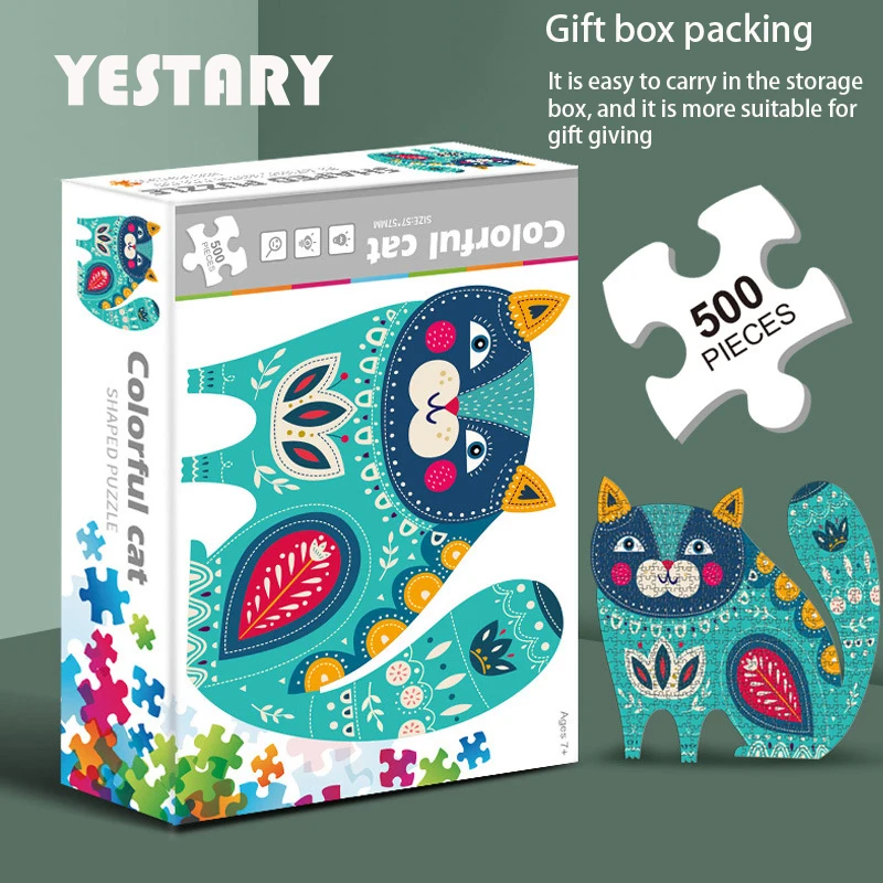 

YESTARY Puzzle 500 Pieces Dinosaurs Animal Kid Puzzle Toy Jigsaw Puzzle Brain-teaser Toy Irregular Puzzle For Children Kid Gifts