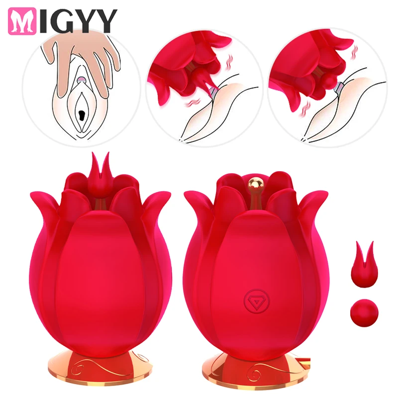 Ros-vibrator med tungstimulering för klitoris_voghion.com