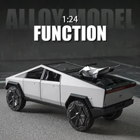 1/24 Cyber toy truck Pickup Alloy Car Model Diecasts Metal Toy Off-road Vehicles Truck Car Model Sound and Light Childrens Gift 1