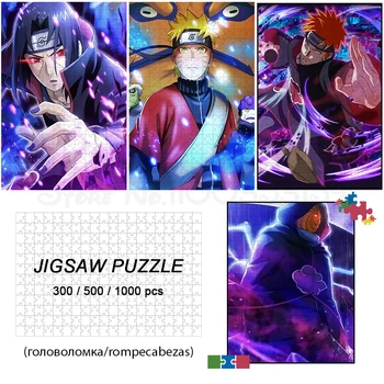 Naruto Series 300/500/1000 Pieces Puzzle Uzumaki Naruto Jigsaw Puzzle Uchiha Sasuke Games and Puzzles Anime Cartoon Board Games