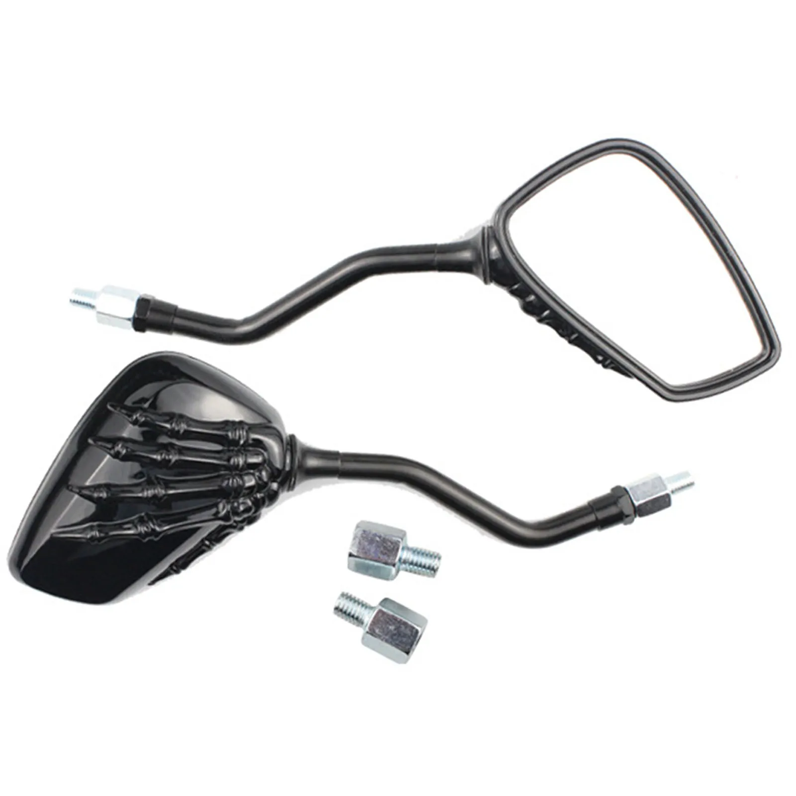 Motorcycle Side Mirrors Skull Hand Claw Chrome Handlebar Mirror  Hand Motorcycle Rear View Mirrors for Competitive Cyclists 6