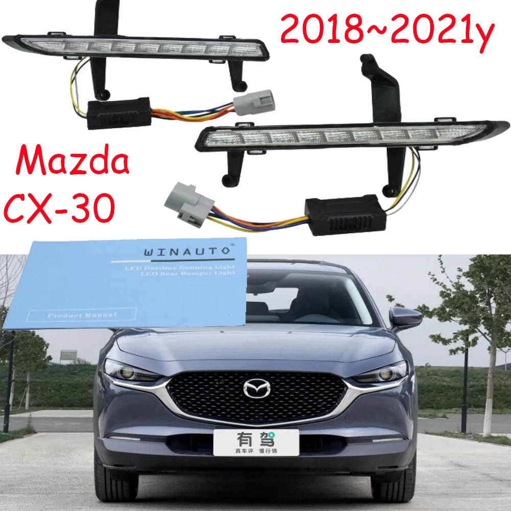 

car bumper CX30 headlight for Mazda CX-30 daytime light 2018~2021y DRL car accessories LED headlamp for Mazda CX-30 fog light