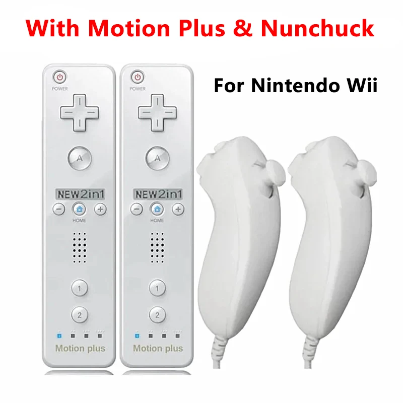 1 Paio Di Controller Nunchuck Set Motion Plus Telecomando Wii Remote Controller Gamepad Per Nintendo Wii Games Control