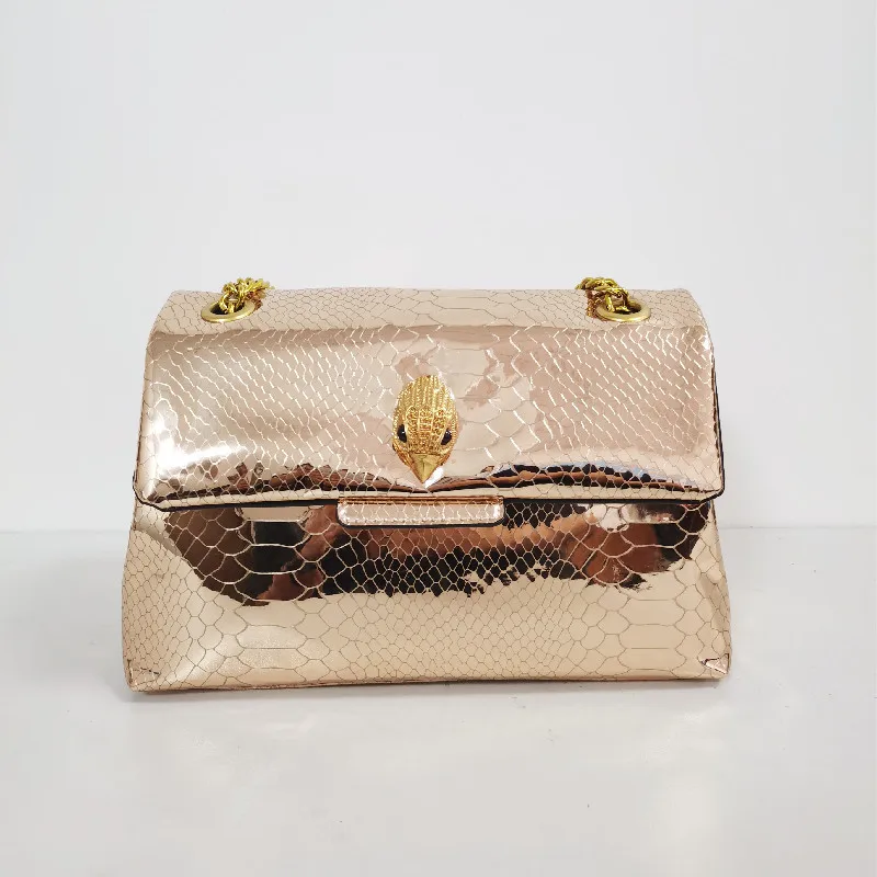 

New Arrival Summer Shiny Snake Pattern Mirror Handbag Bright Colors Women Purse Cross Body Shoulder Bag Snakeskin Texture