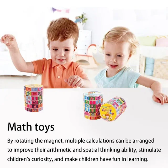 Math Cube Children Kid Early Learning Teaching Developmental Baby Toy Magic Intelligence Arithmetic Math Puzzle Toy Study Assist 4