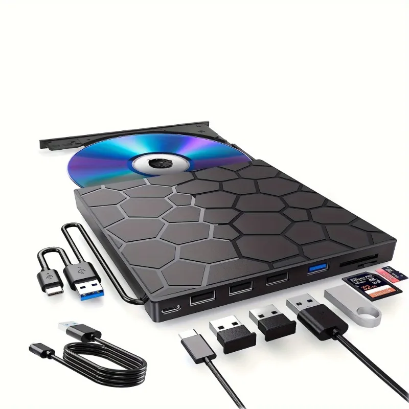 Usb7-in-1 Multi-function Optical Drive Desktop Computer External Dvd Burner Notebook Universal Optical Drive Box Extension Dock