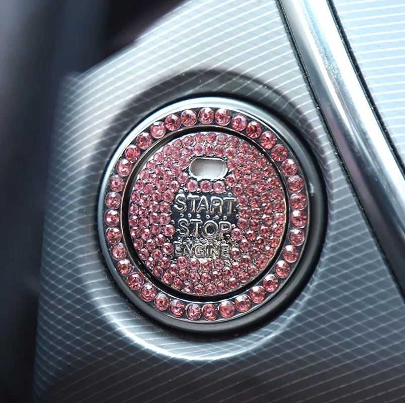 Tanie Zapłon samochodu przycisk Start diament Rhinestone 3D naklejki metalowe Decor Auto motocykl sklep