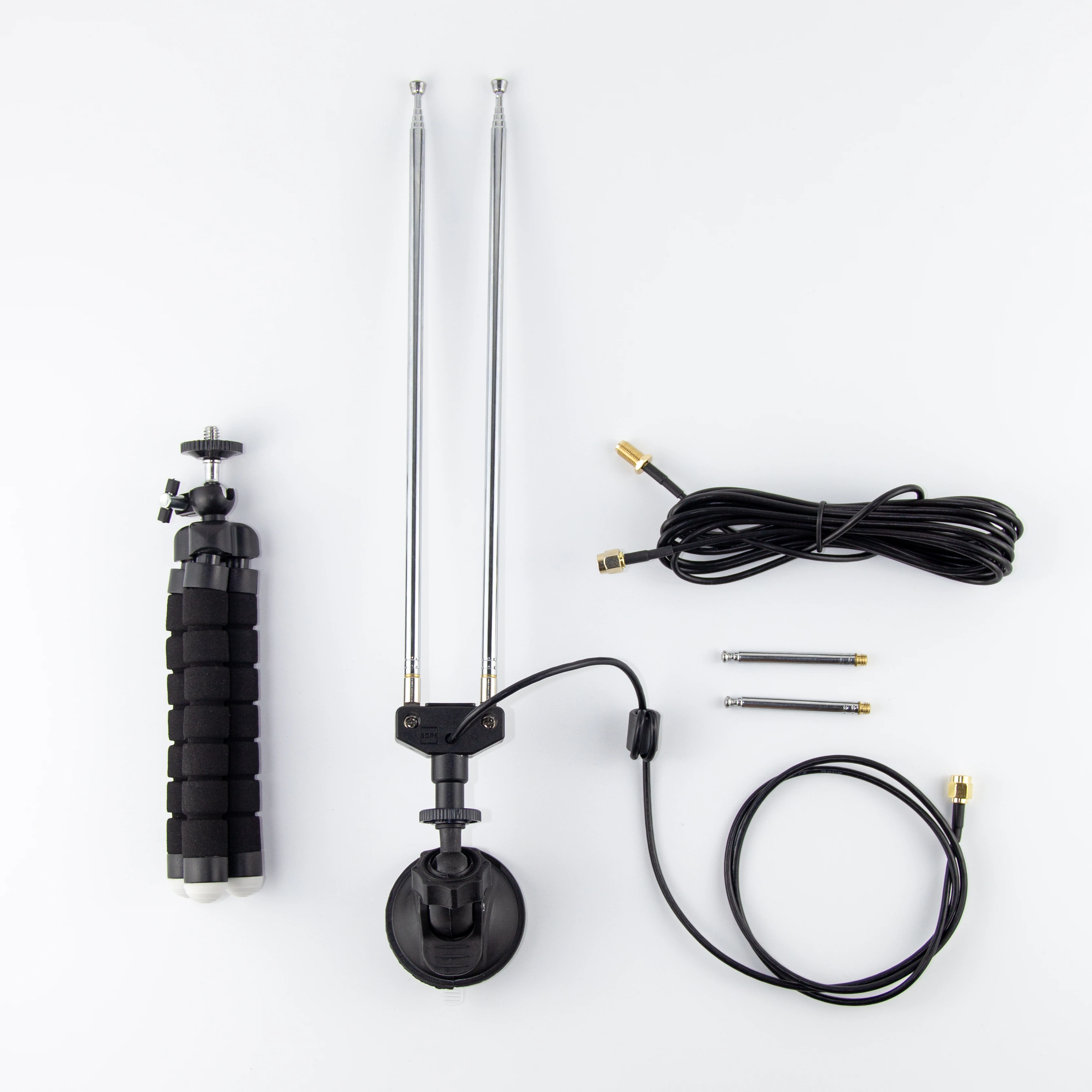 Kit Antenna Radio SDR Portatile con Antenna Telescopica, Treppiede Flessibile, Supporto a Ventosa e Cavo di Prolunga SMA per Radioamatori - immagine 4