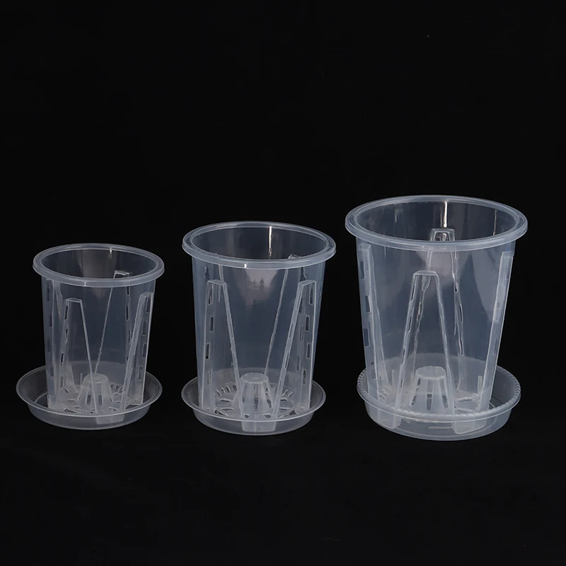 Description Picture 6 of itemRoot Control Transparent Flower Pot Bonsai With Tray For Phalaenopsis Orchid Planting With Stomata Flower Home Gardening Decor