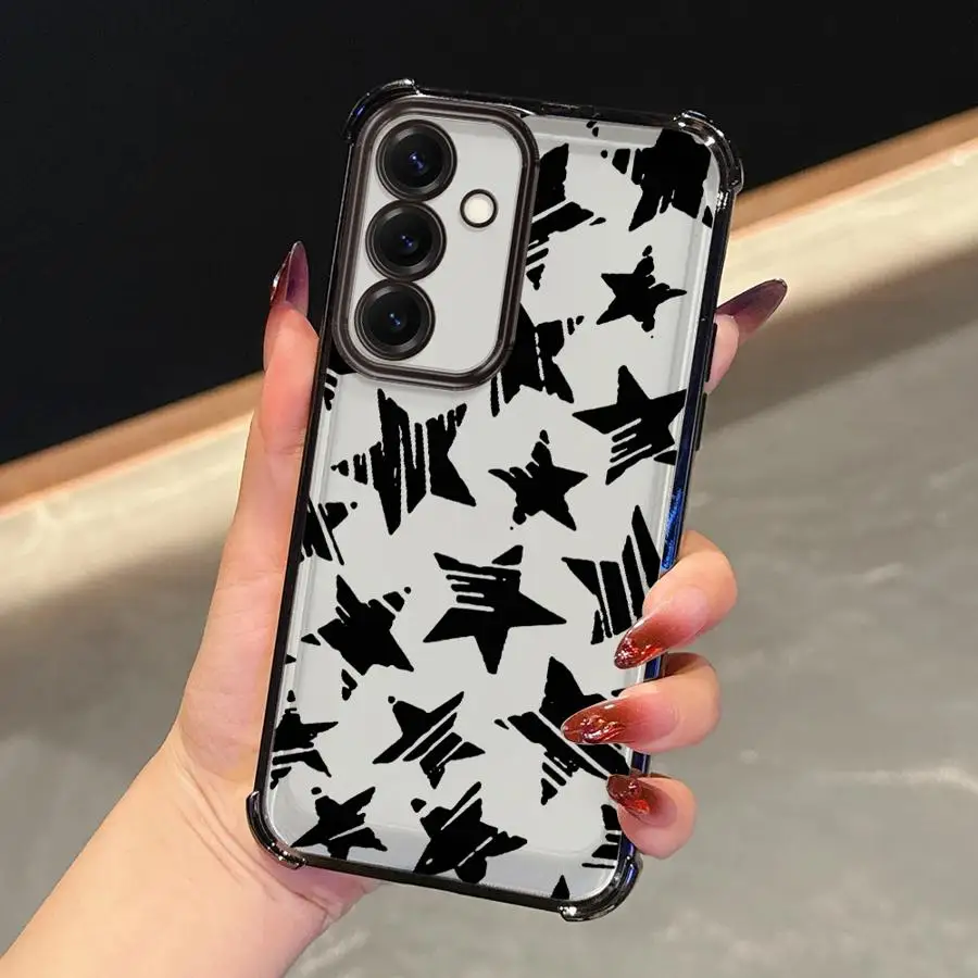 Clear Five Pointed Star Decorative Phone Case Cover