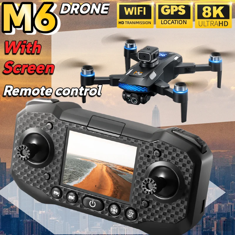 Drone Professionale Lenovo M6 con Schermo, WIFI 5G, Fotocamere HD 8K, Motore Brushless, FPV, Quadricottero RC, Elicottero UAV - Image 3