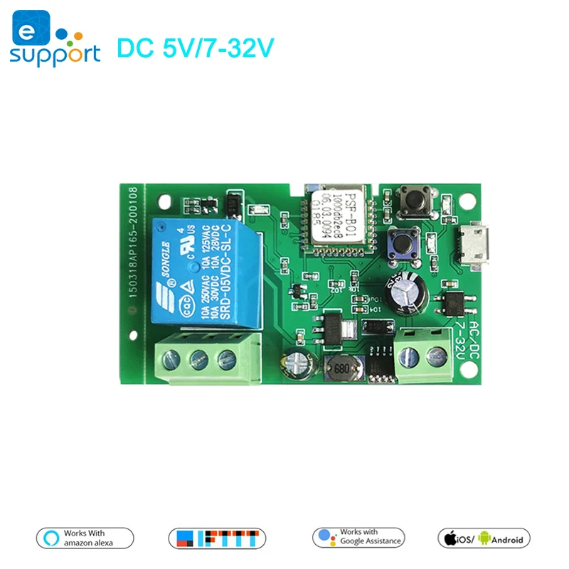 

eWeLink WIFI Smart Home Switch Wireless Relay,Inching Module for Door Access Control Automation DC 5V 12V 24V 32V AC 110V 220V
