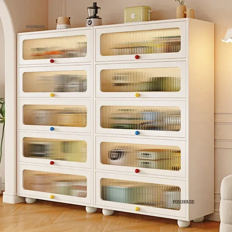 Solid Wood Kitchen Cabinets Household Living Room Storage Cabinets Multi-functional Multi-layer Kitchen Pantry Cabinet N 3