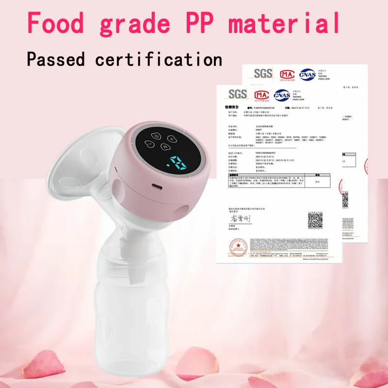 Electric Breast Pump with LED Screen, Milk Puller for Breastfeeding, Low Noise, Milk Bottle, BPA Free, 180ml
