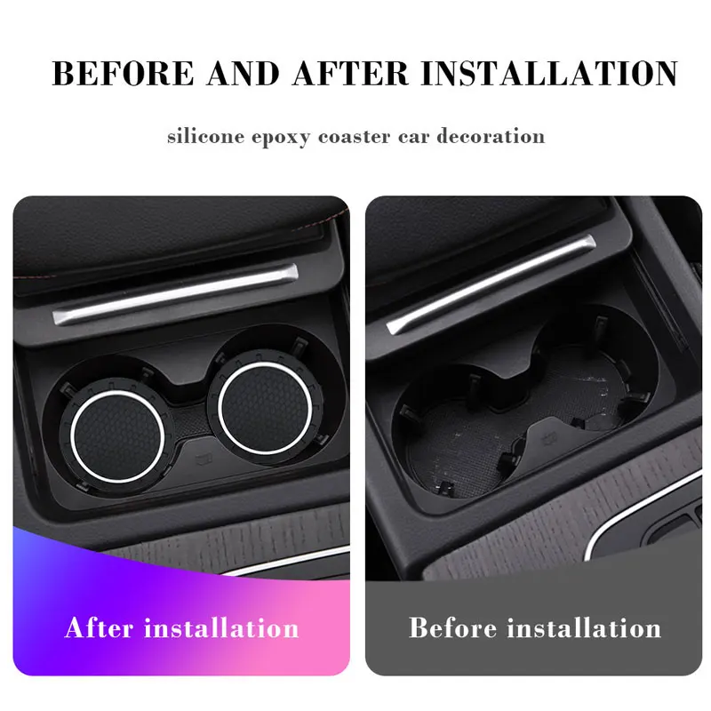 2PCS/LOT 7.2CM Universal PVC non-slip mat car coaster water cup slot car decoration interior accessories stickers auto styling