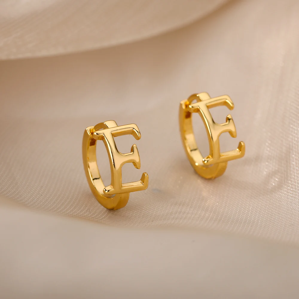 Classic Unisex LV Logo Small Stud Earrings, 18k Gold Plated, Hypoallergenic  Jewelry Gift