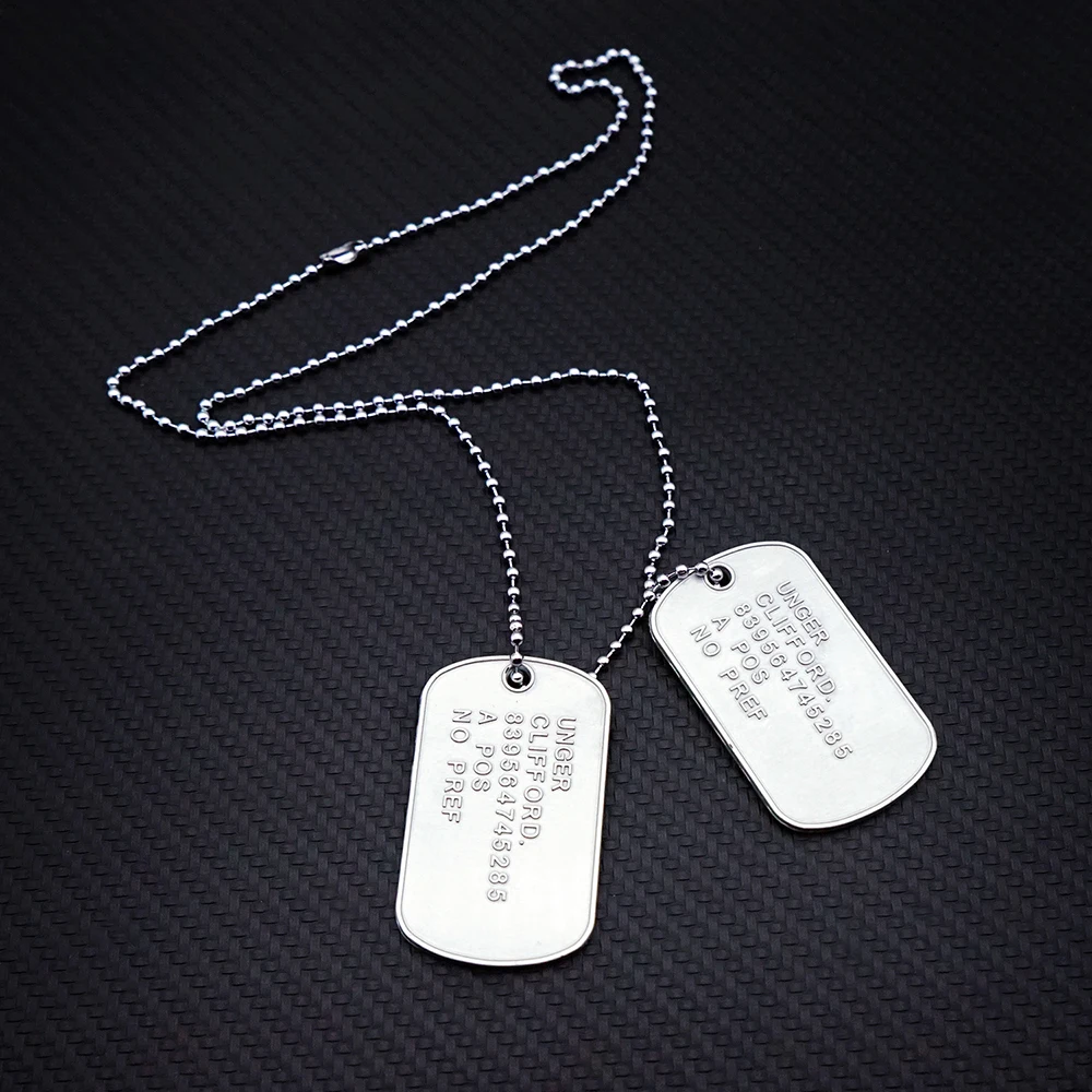 

Death Stranding Pendant Necklace Military Army Tactical Engraving Name ID Tags Cards Pendant Man Fashion Keychain Men Jewelry