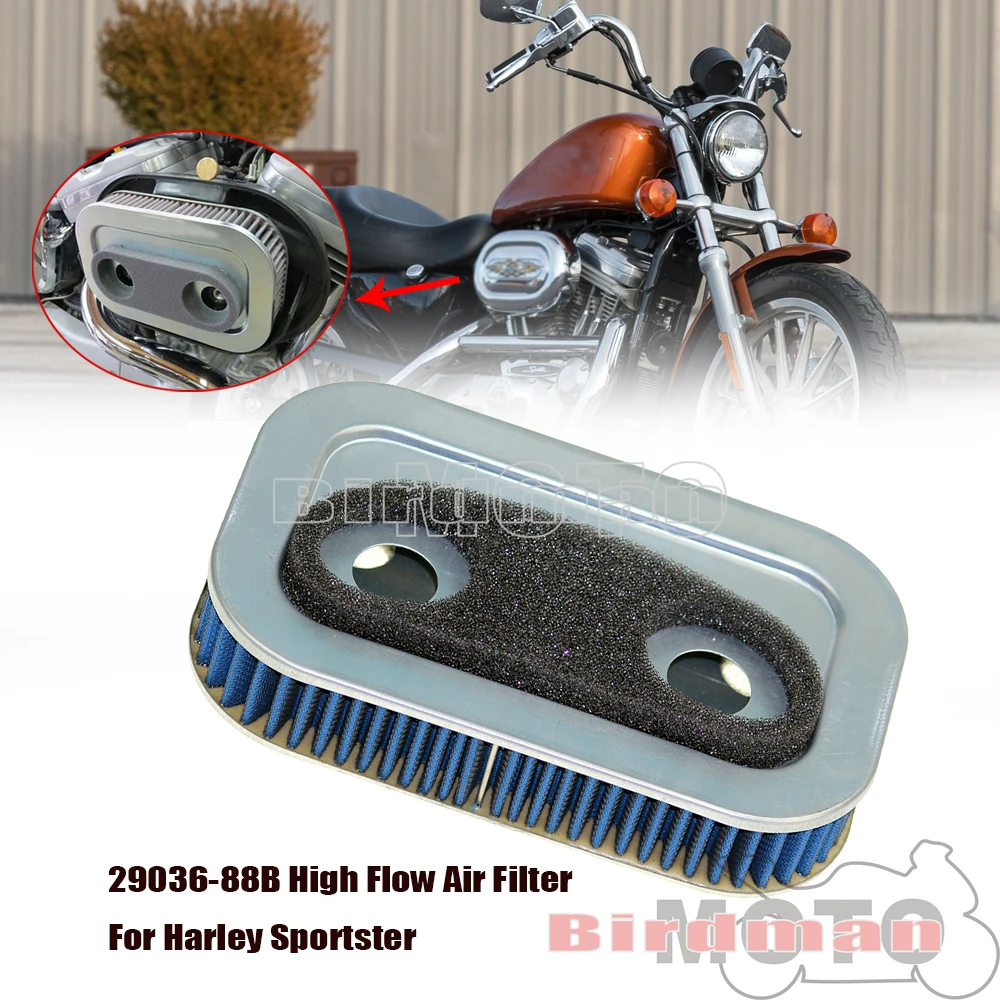 

29036-88B High Flow Air Filter Air Cleaner Intake Filter For Harley Sportster Hugger Custom Anniversary XL883C EFI 1988-03 XL883