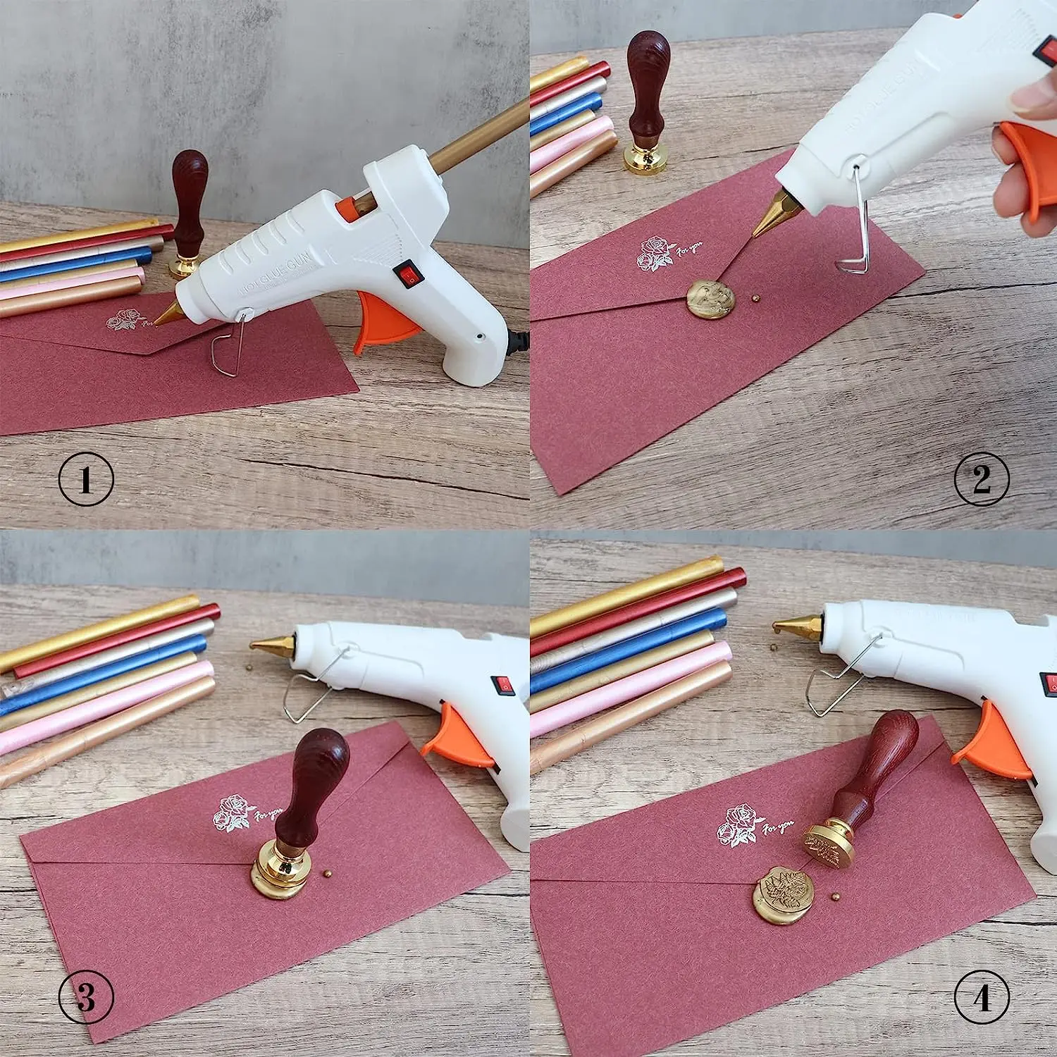 10PCS Wax Seal Glue Gun Sealing Wax Sticks 6