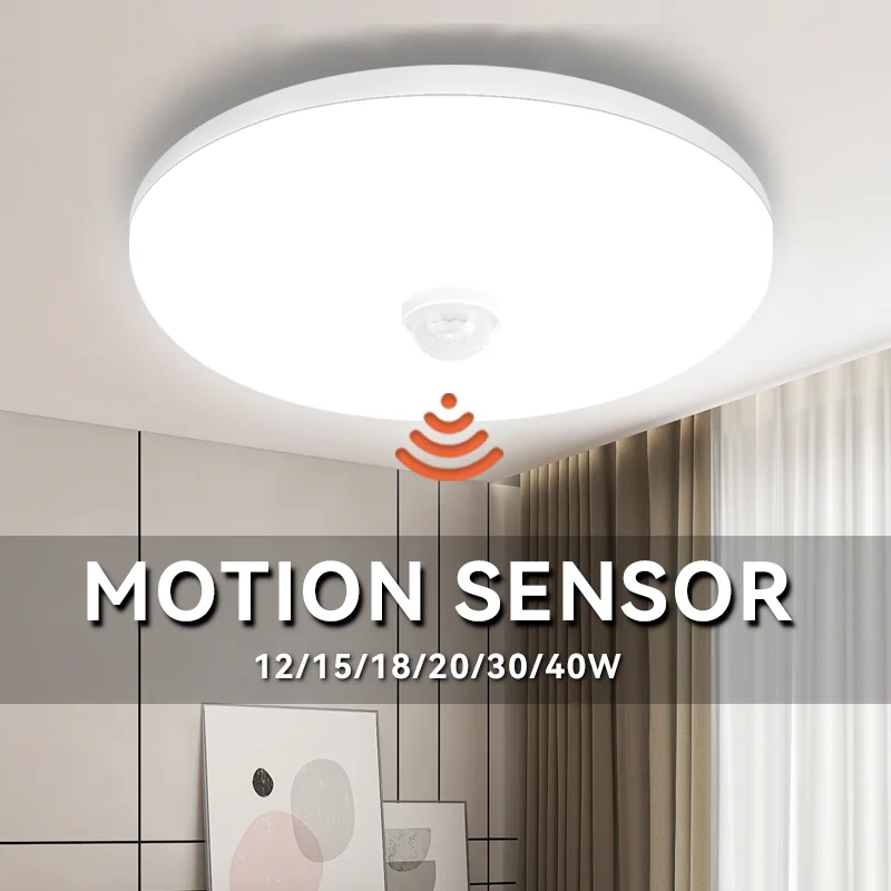 MENSAE Plafoniera LED 18W Lampada Parete Soffitto Sensore Movimento PIR Luce Garage Ingresso Cancello 230v Tonda 86992646