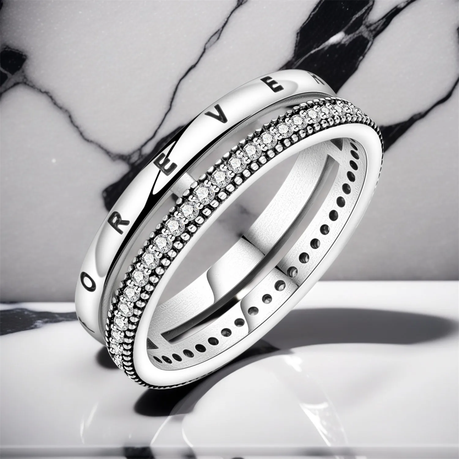 PANPOKI S925 Sterling Silber FÜR IMMER Ewiger Ring Geschlossener Ring Für Frauen Original Fingerring Schmuck Party Feine Trendige Geschenke – Detail 4