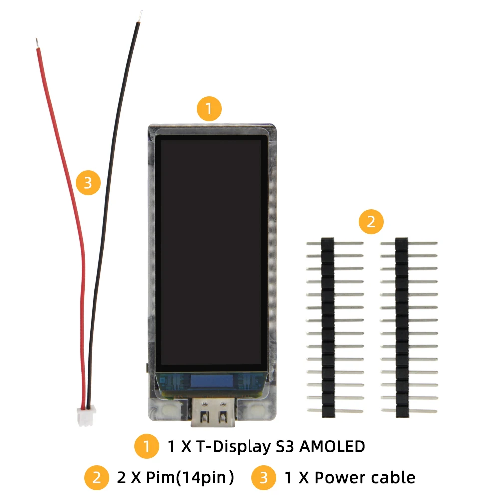 T-Display-S3 AMOLED ESP32-S3, 1.91 ġ RM67162 AMOLED ÷  , OLED   5.0  